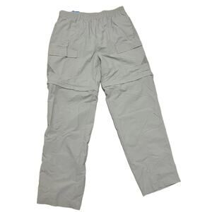 Columbia Omni Shade Pants Mens Size 38w 30 L Tan Convertible Cargo ZipOff Pants